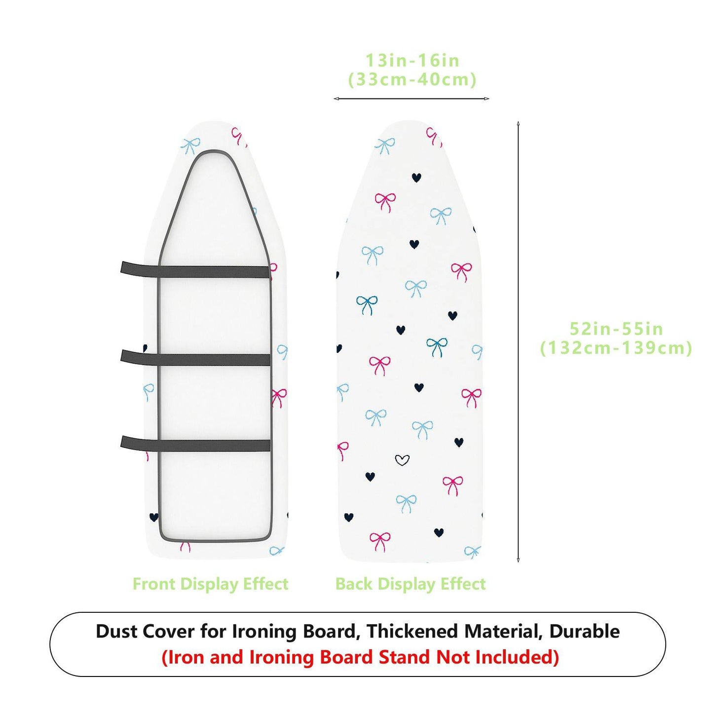 1-Piece Bow Heart Pattern Cute Durable  Ironing Board Cover, Universal Size, Without Board