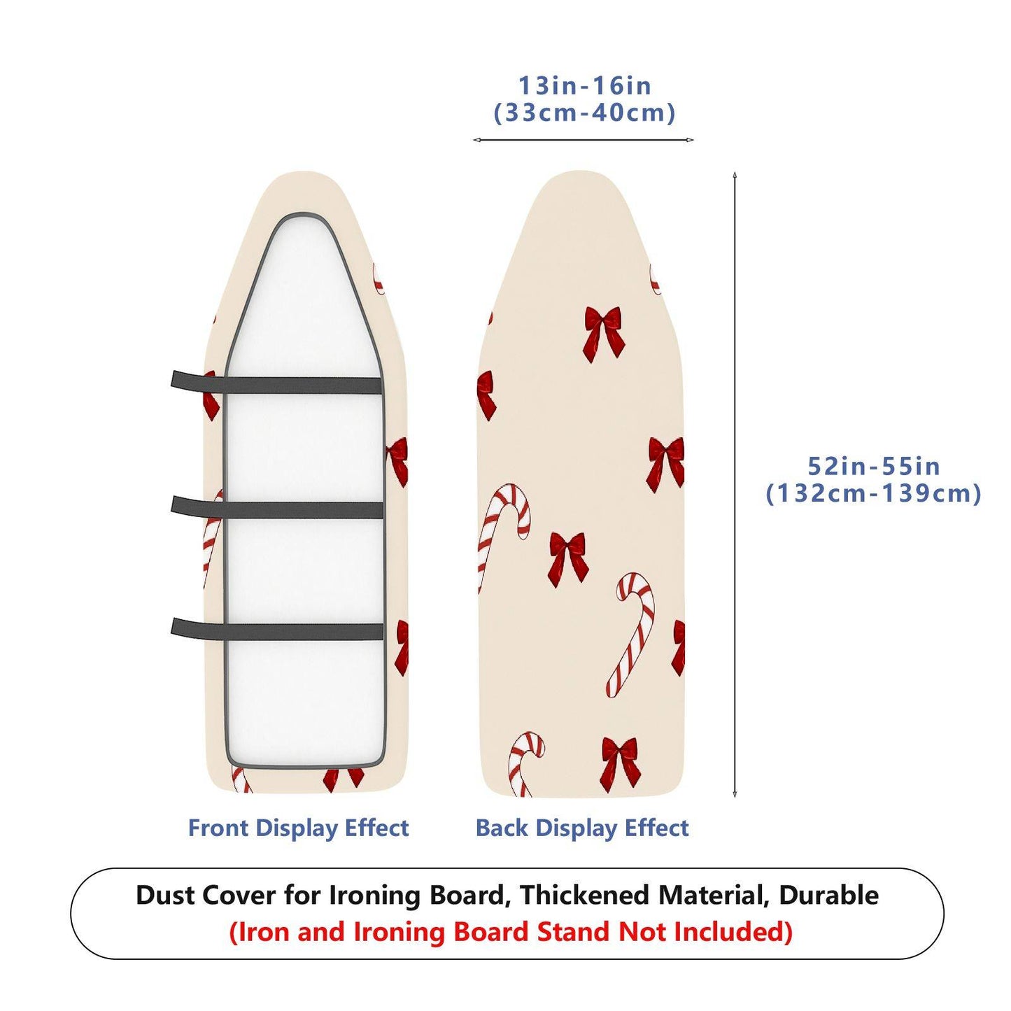 1-Piece Christmas Ribbon Candy  Ironing Board Cover, Universal Size, Without Board