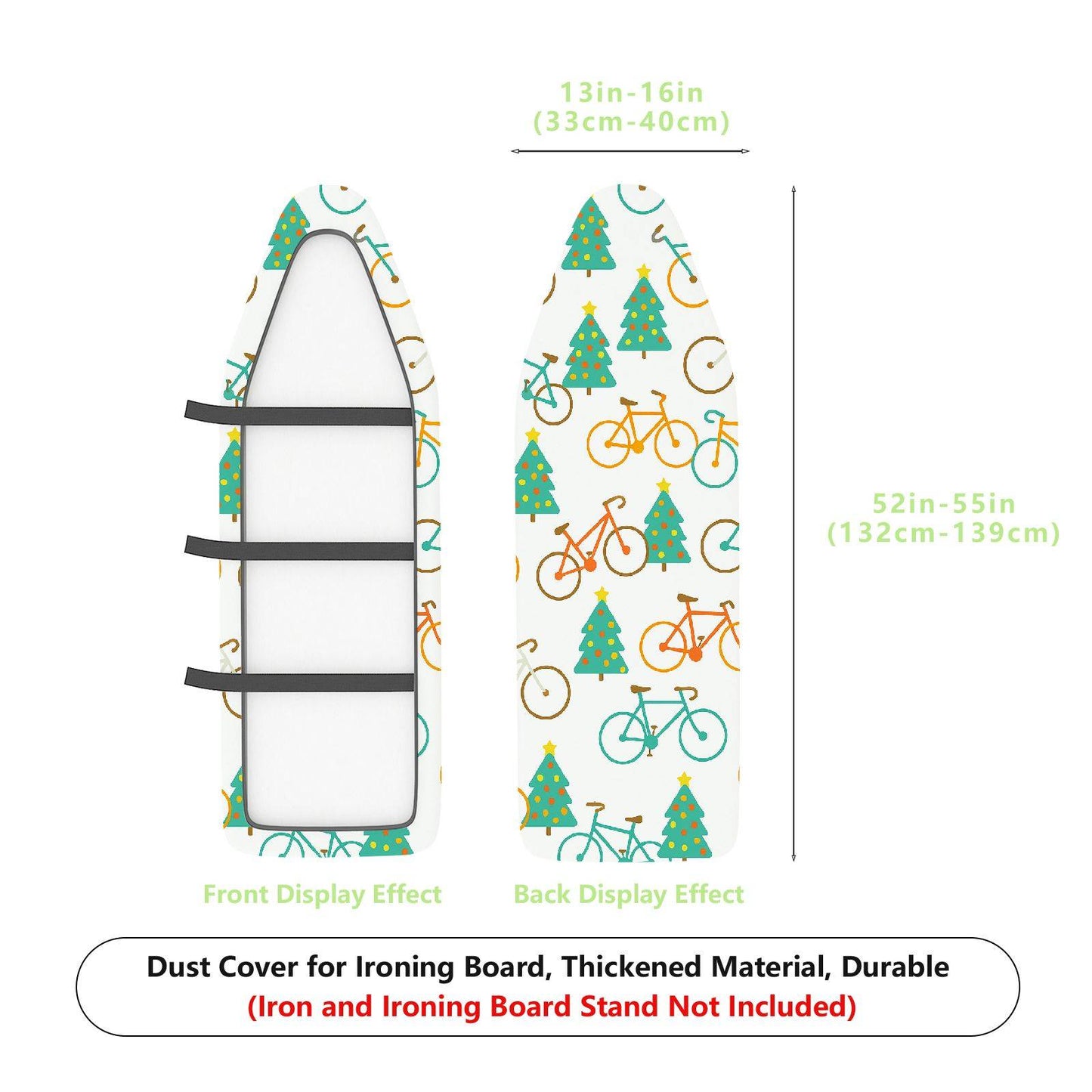 1-Piece Christmas Bicycle Forest  Ironing Board Cover, Universal Size, Without Board