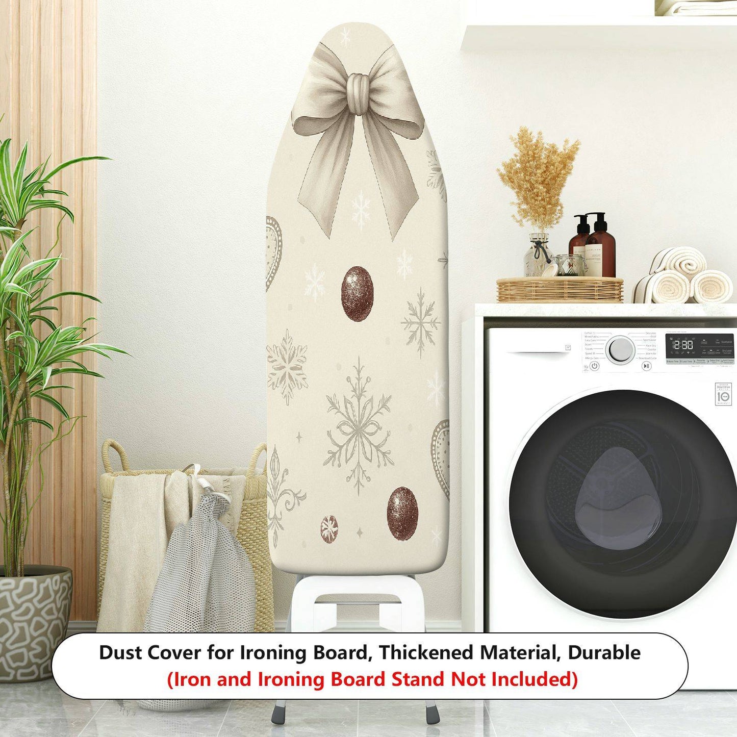 1-Piece Christmas Bow Snowflake  Ironing Board Cover, Universal Size, Without Board