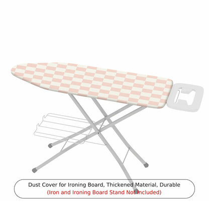 1-Piece Light Pink Checkered Plaid  Ironing Board Cover, Universal Size, Without Board