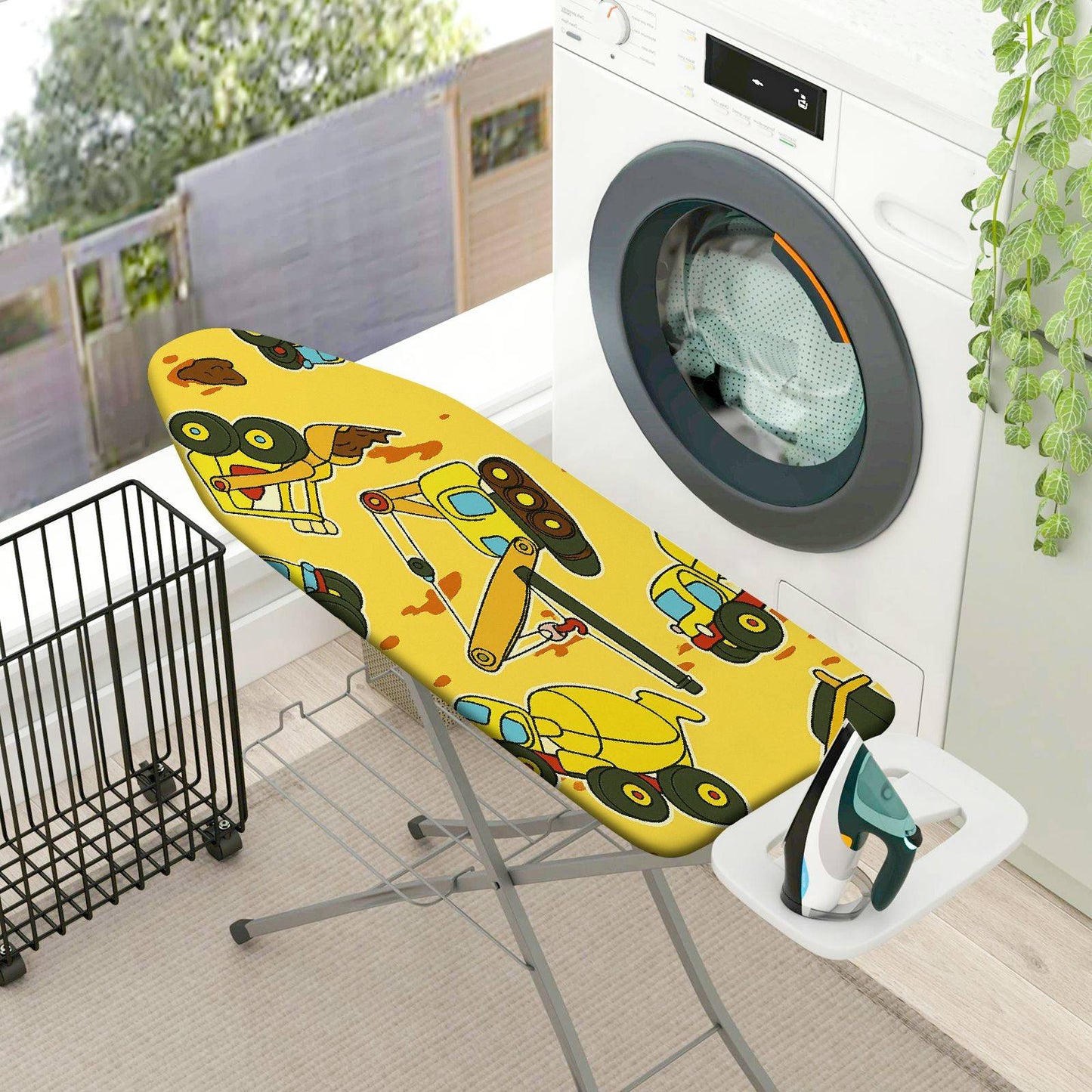 1-Piece Yellow Robot  Ironing Board Cover, Universal Size, Without Board