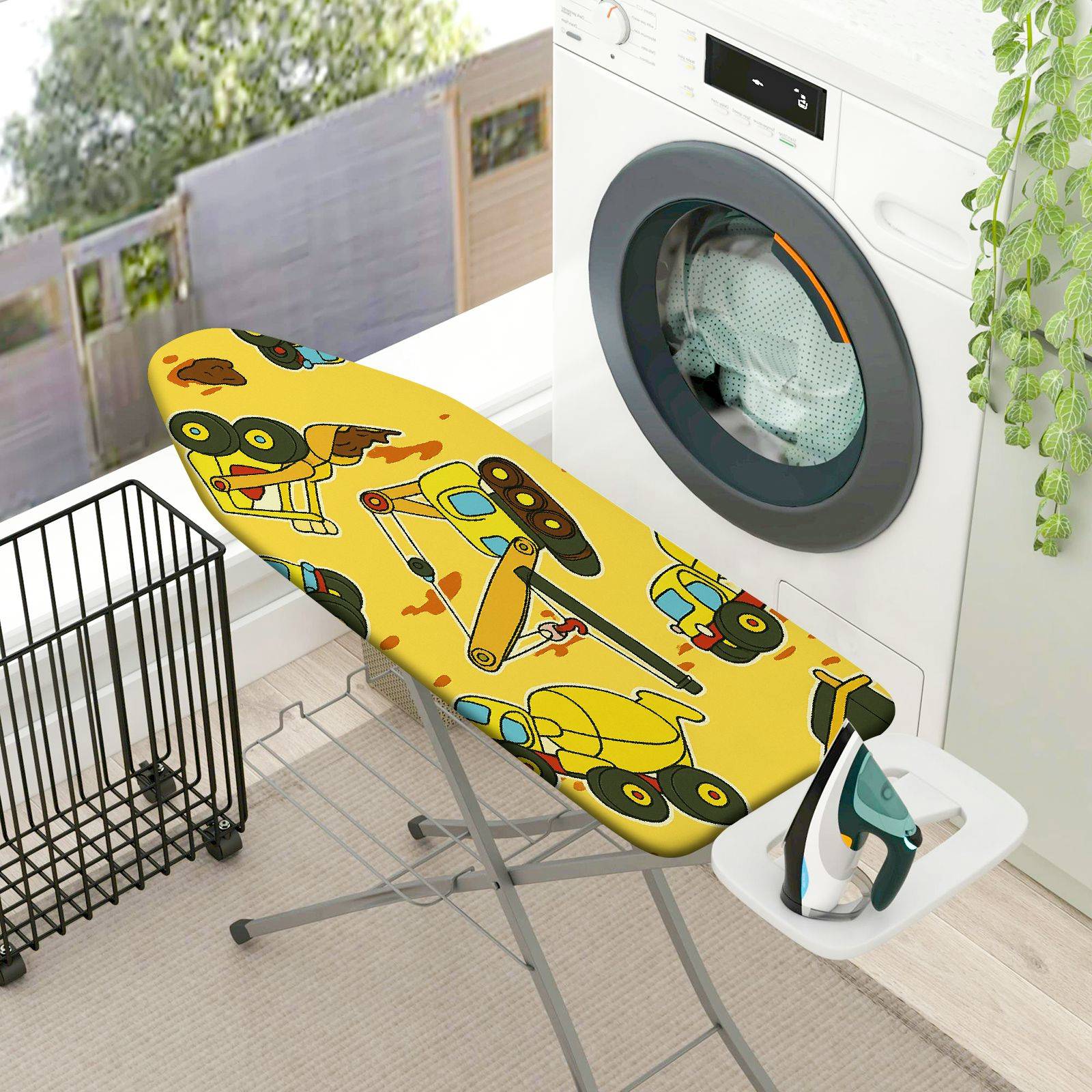 1-Piece Yellow Robot  Ironing Board Cover, Universal Size, Without Board