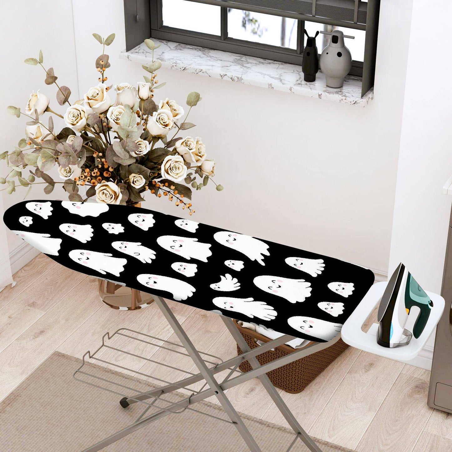 1-Piece Halloween Ghost Fun  Ironing Board Cover, Universal Size, Without Board