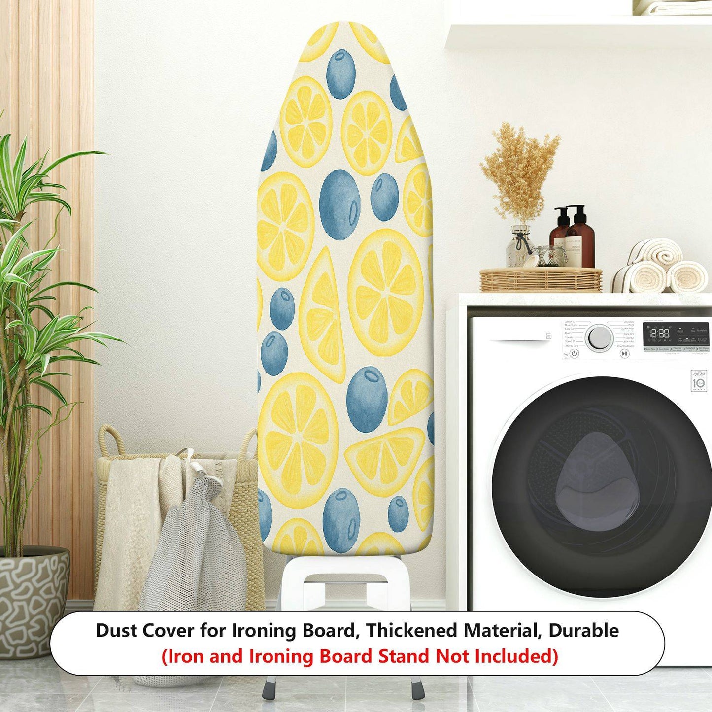 1-Piece Fruit Pattern Lemon Blueberry  Ironing Board Cover, Universal Size, Without Board
