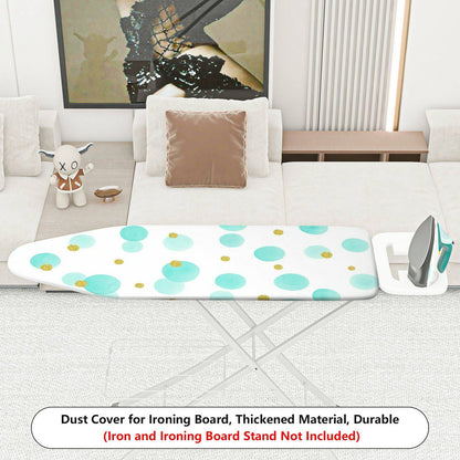 1-Piece Polka Dot Green Gold Pattern Cute  Ironing Board Cover, Universal Size, Without Board