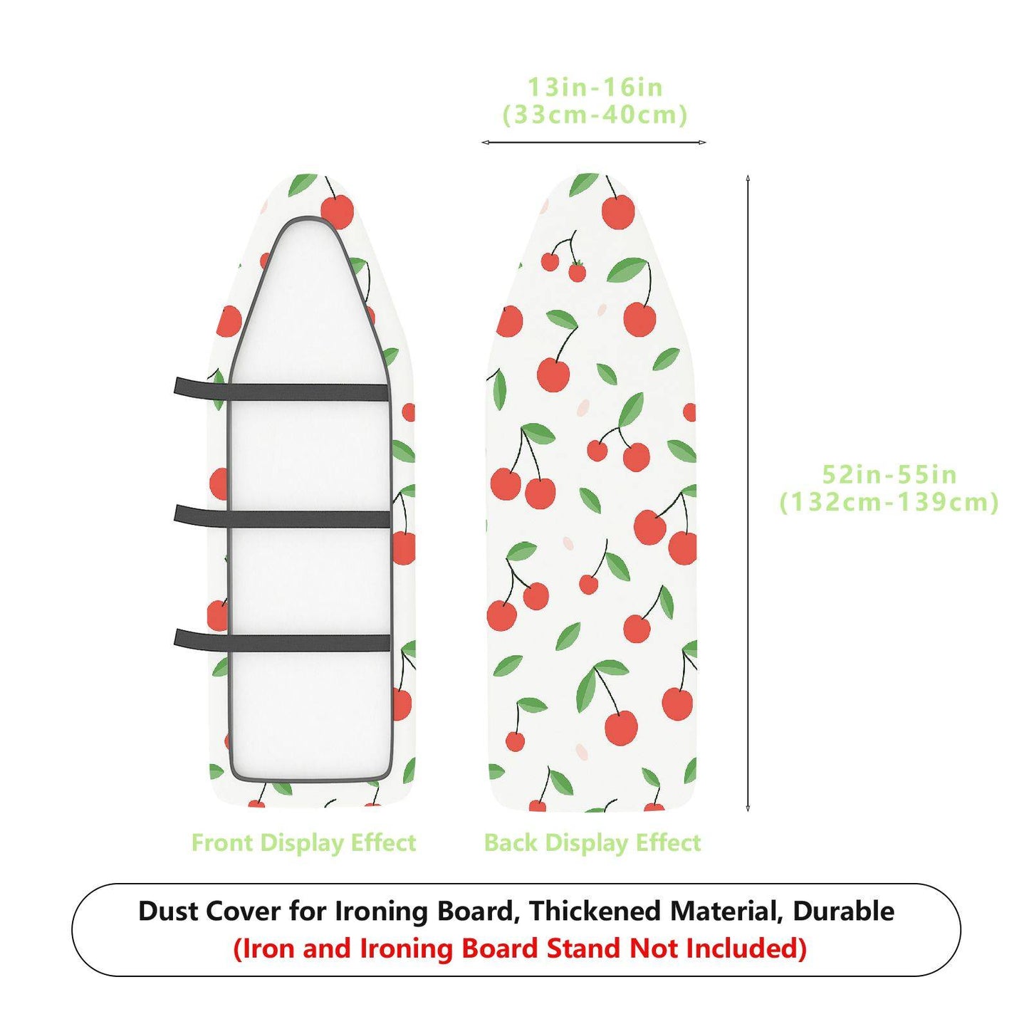 1-Piece Cherry Pattern Fruit Design Green Leaf  Ironing Board Cover, Universal Size, Without Board