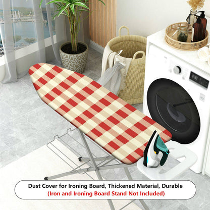 1-Piece Red Plaid Checkered Pattern  Ironing Board Cover, Universal Size, Without Board