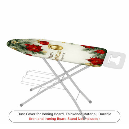 1-Piece Christmas Poinsettia Ornaments  Ironing Board Cover, Universal Size, Without Board