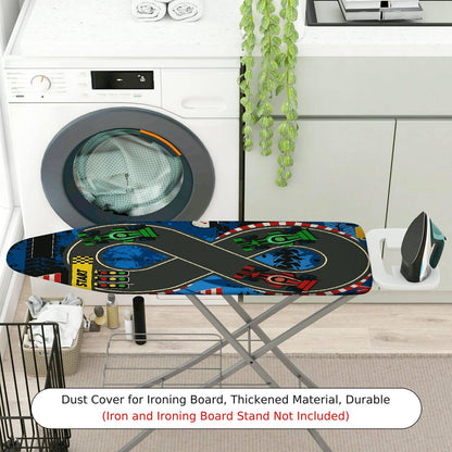 1-Piece Racecar Blue Track Fun  Ironing Board Cover, Universal Size, Without Board