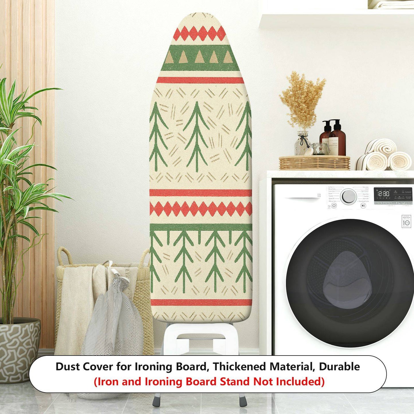 1-Piece Christmas Festive Geometric Tree  Ironing Board Cover, Universal Size, Without Board