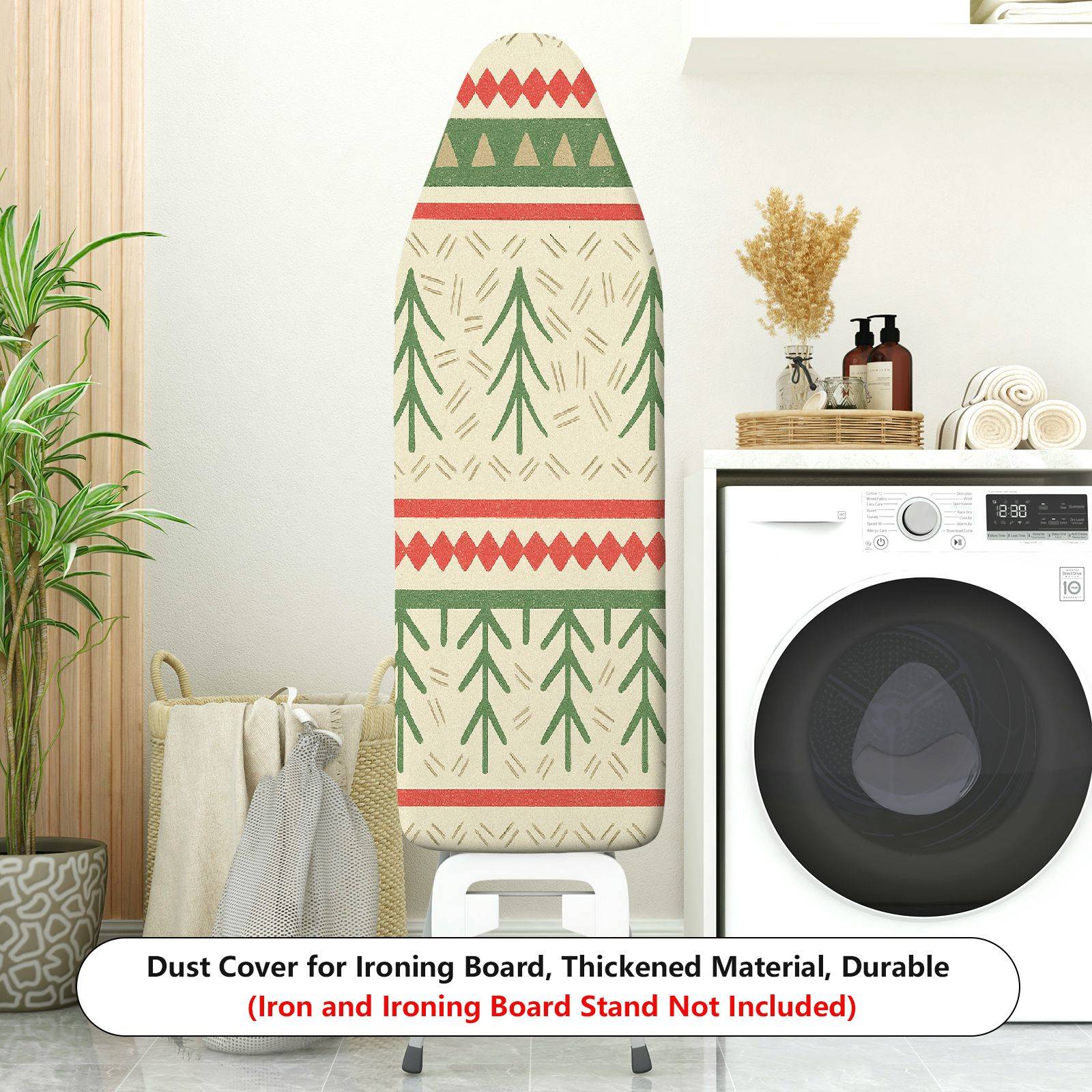 1-Piece Christmas Festive Geometric Tree  Ironing Board Cover, Universal Size, Without Board