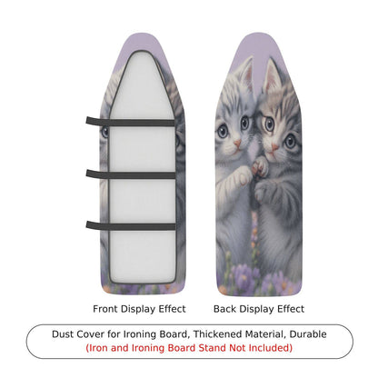 1-Piece Cute Kitten Lavender Floral  Ironing Board Cover, Universal Size, Without Board