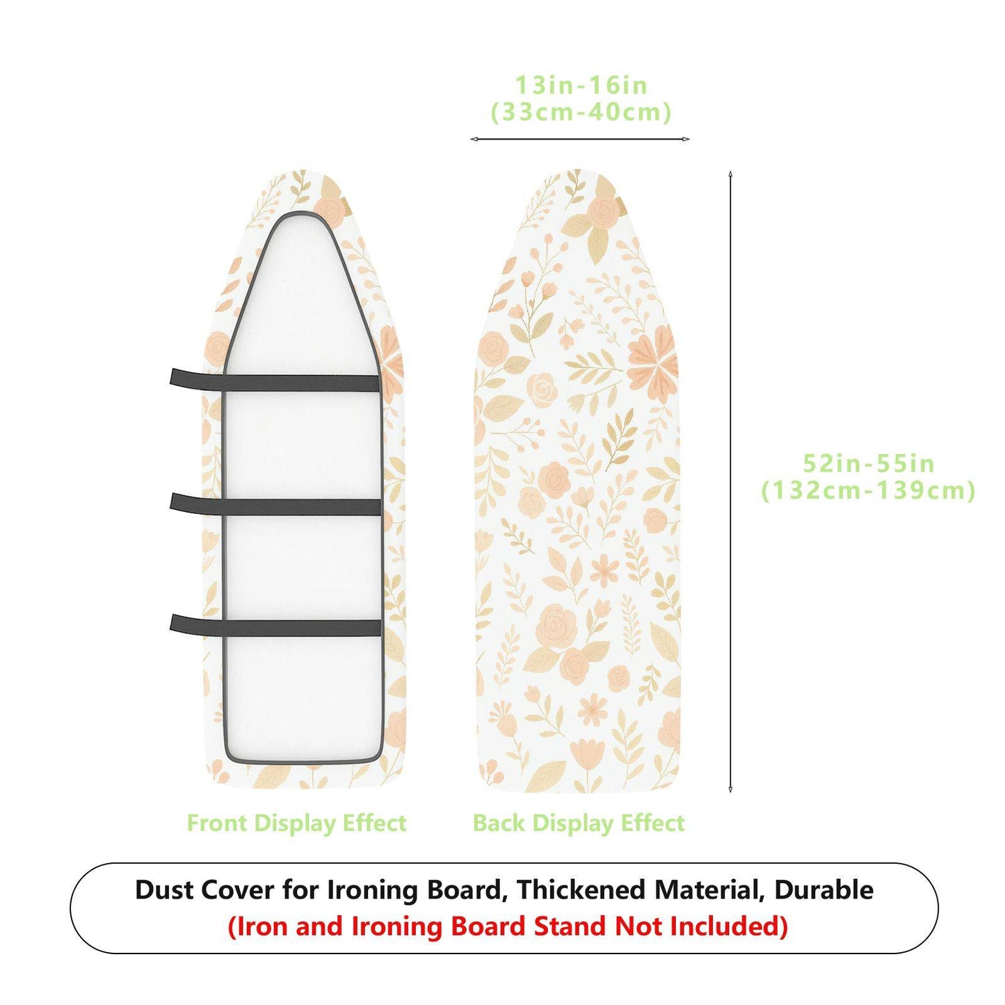1-Piece Floral Pattern Beige Print  Ironing Board Cover, Universal Size, Without Board