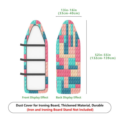 1-Piece Colorful Block Pattern Fun Puzzle  Ironing Board Cover, Universal Size, Without Board