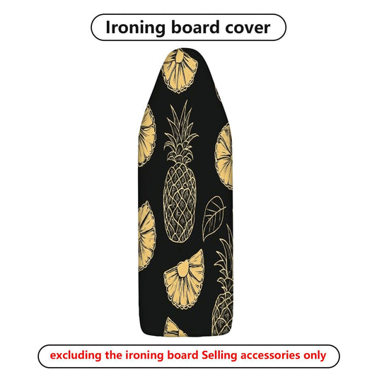 1-Piece Pineapple Tropical Fruit Black  Ironing Board Cover, Universal Size, Without Board