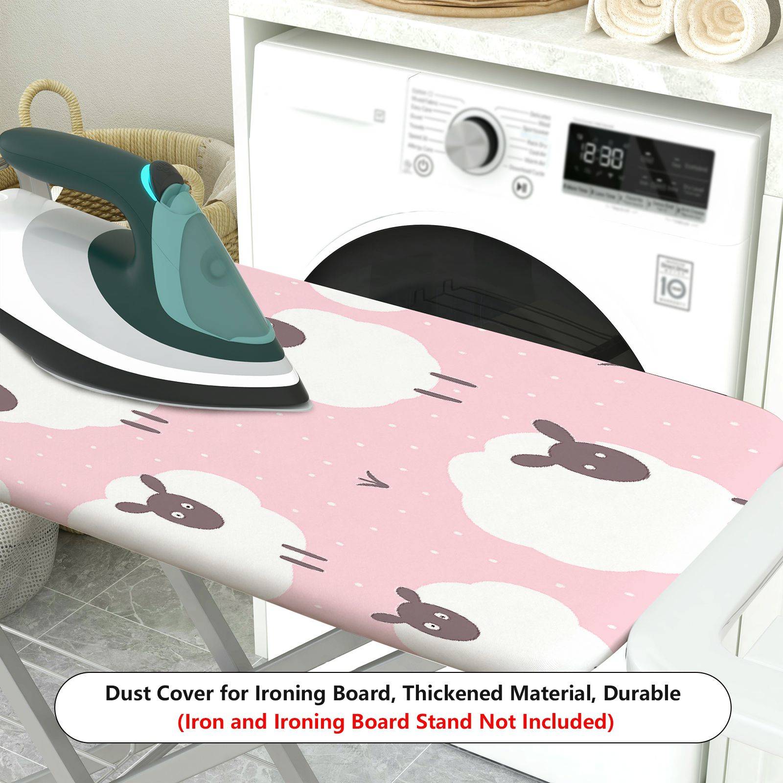 1-Piece Pink Sheep  Fun  Ironing Board Cover, Universal Size, Without Board