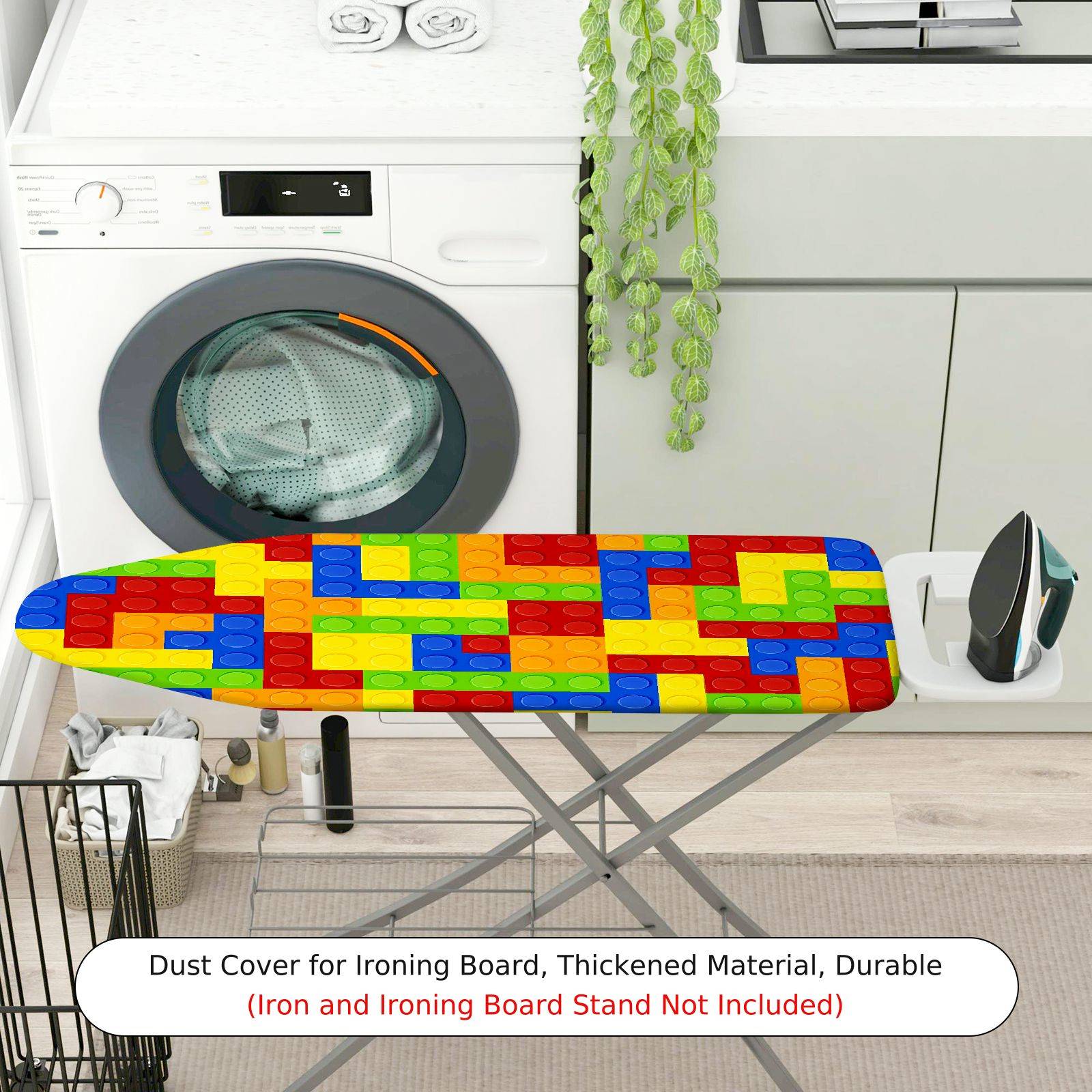 1-Piece Colorful Blocks Pattern Fun Decor  Ironing Board Cover, Universal Size, Without Board