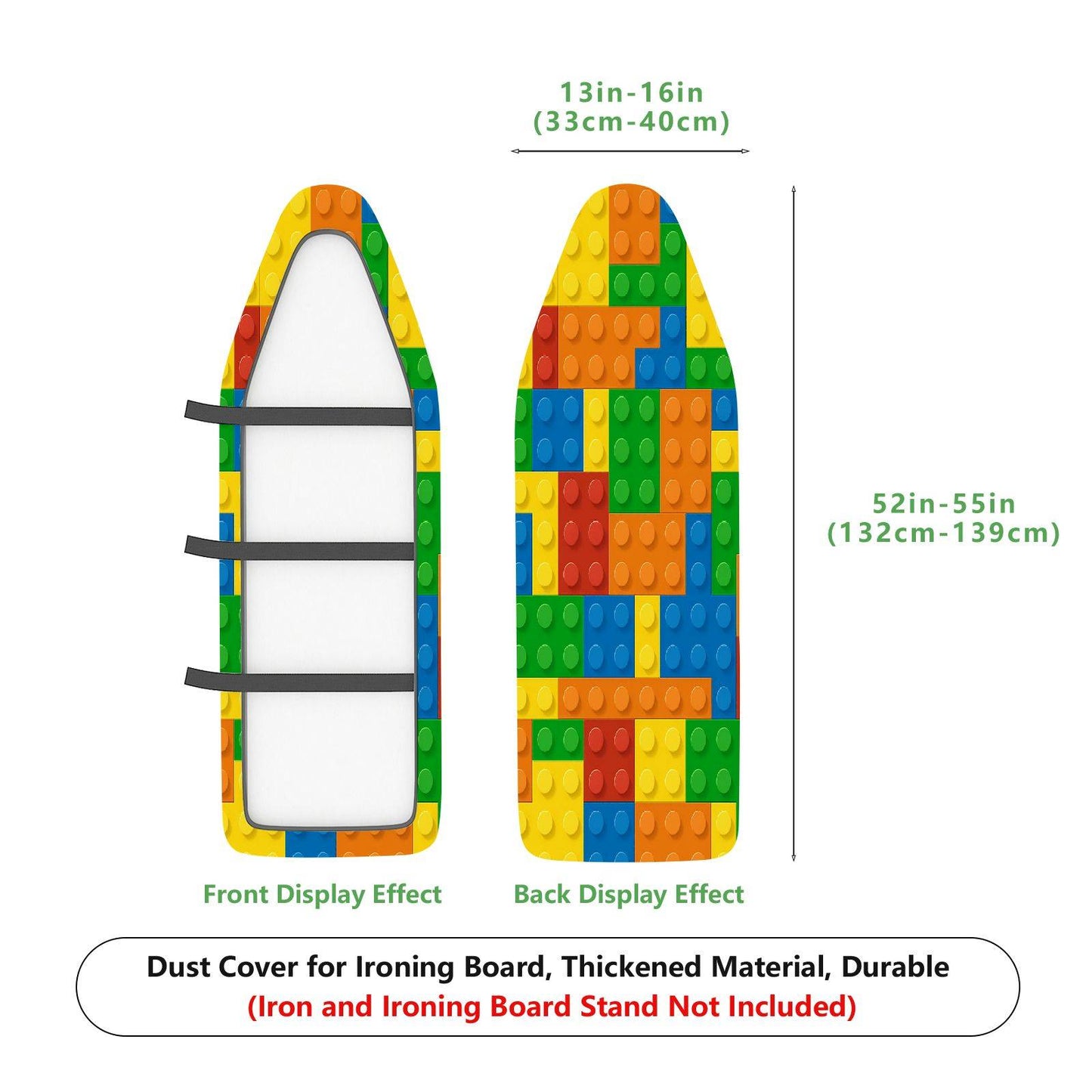 1-Piece Colorful Blocks Pattern Fun  Ironing Board Cover, Universal Size, Without Board