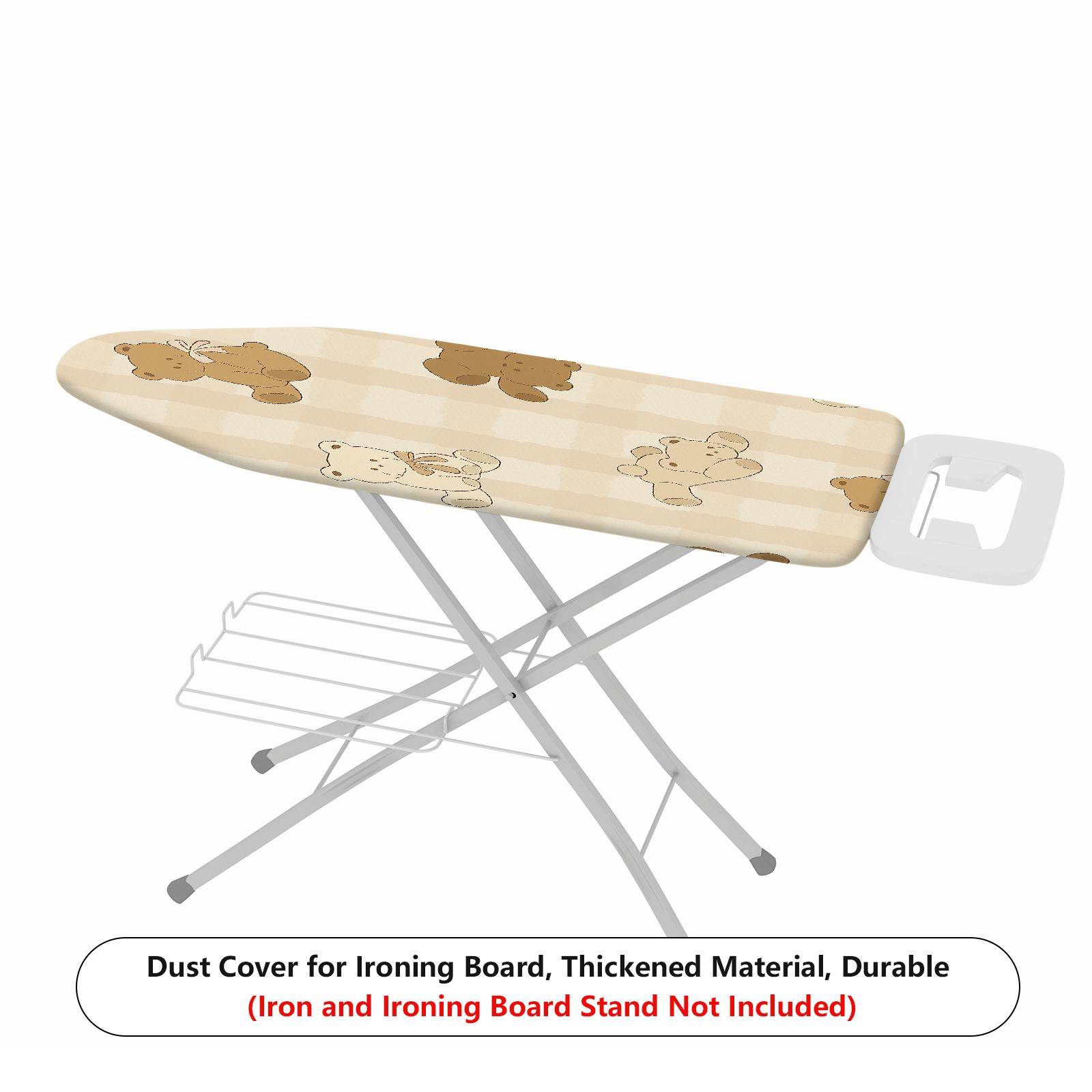 1-Piece Cute Bear Beige Striped  Ironing Board Cover, Universal Size, Without Board