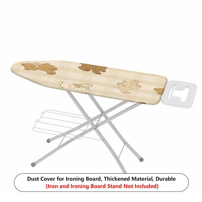 1-Piece Cute Bear Beige Striped  Ironing Board Cover, Universal Size, Without Board