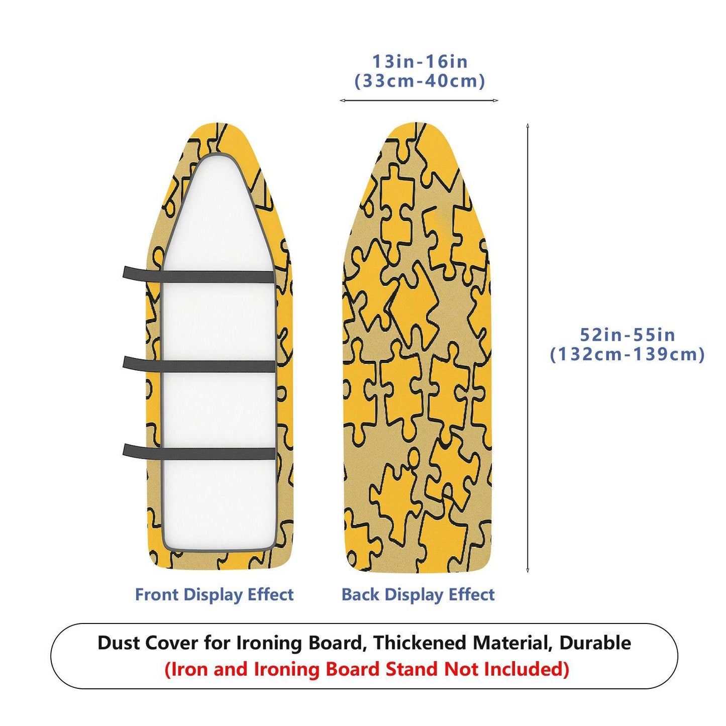 1-Piece Puzzle Yellow Fun  Ironing Board Cover, Universal Size, Without Board