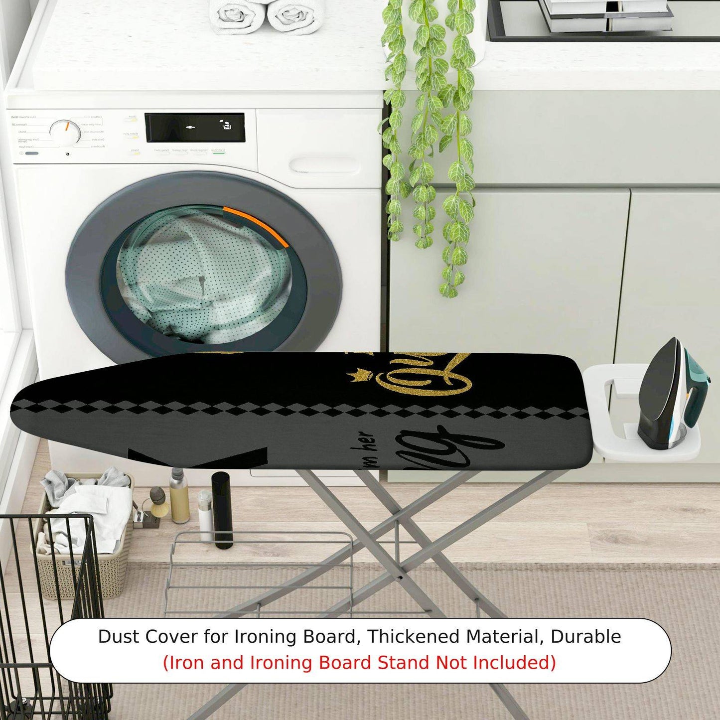 1-Piece Fun Queen Crown Print  Ironing Board Cover, Universal Size, Without Board