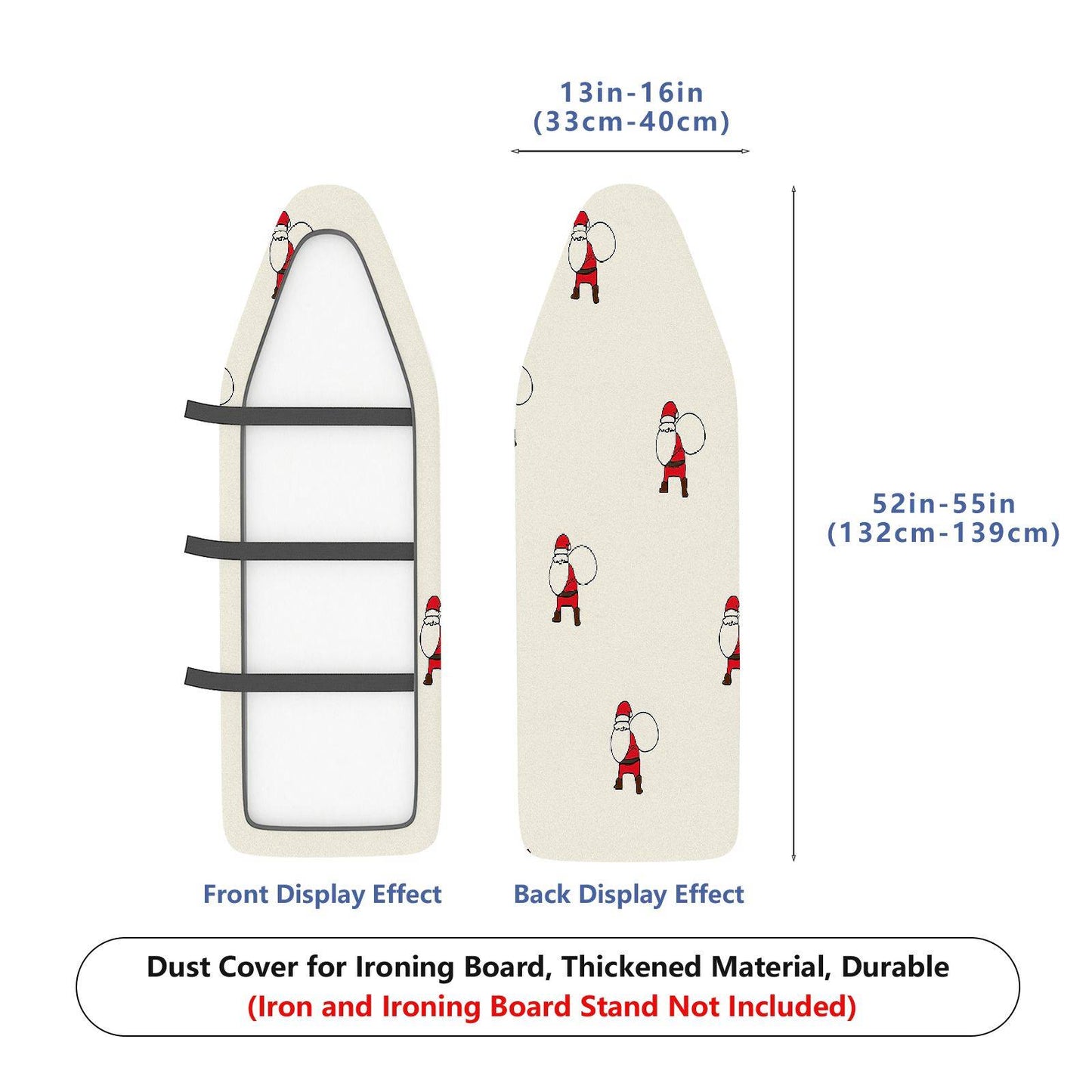 1-Piece Santa Christmas Red  Ironing Board Cover, Universal Size, Without Board