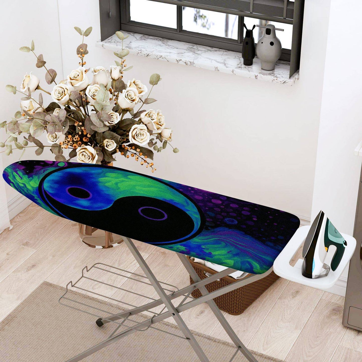 1-Piece Yin Yang Abstract Pattern Colorful  Ironing Board Cover, Universal Size, Without Board