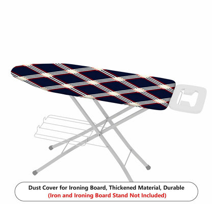 1-Piece Plaid Navy Red White  Ironing Board Cover, Universal Size, Without Board