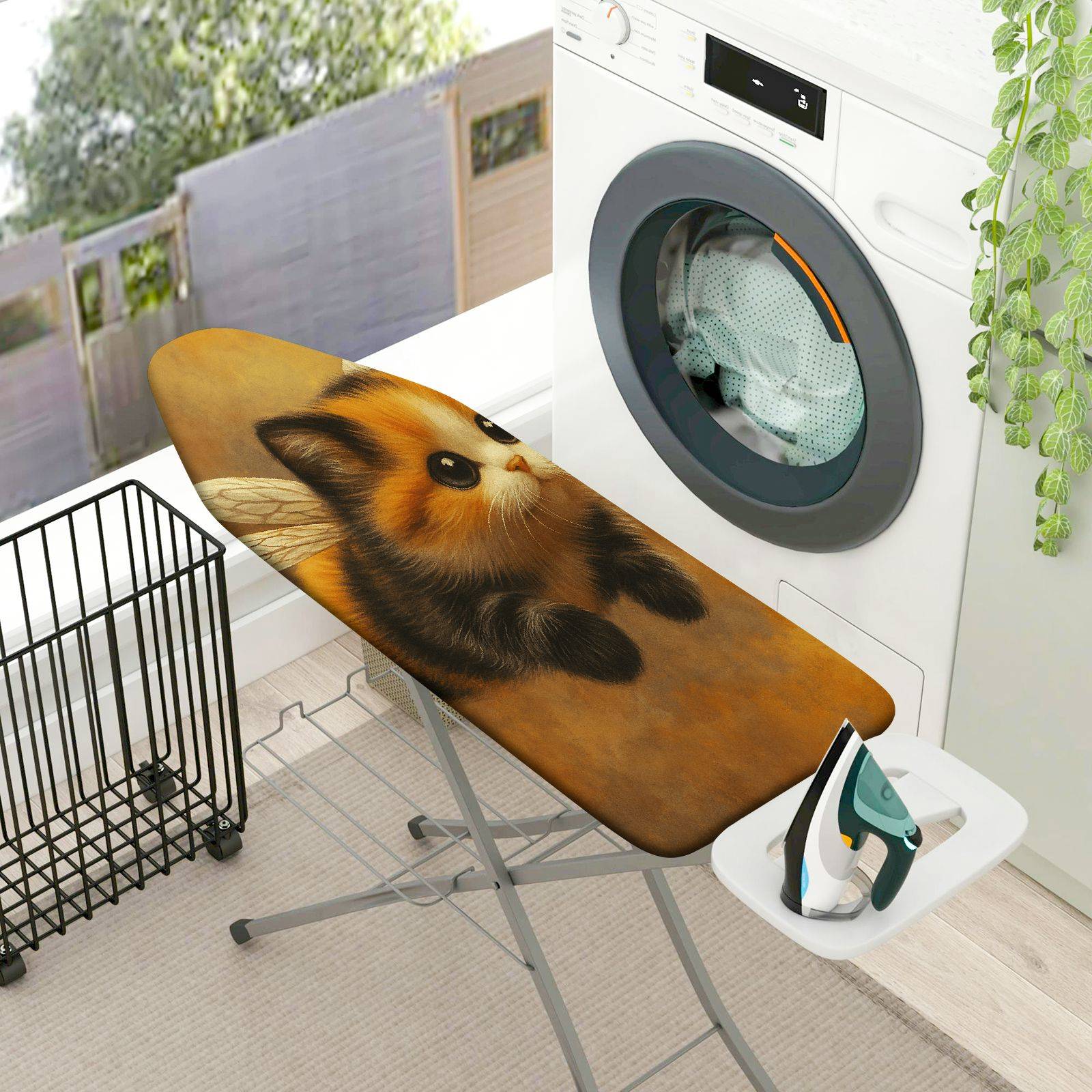 1-Piece Cute Cat Wings Artistic  Ironing Board Cover, Universal Size, Without Board