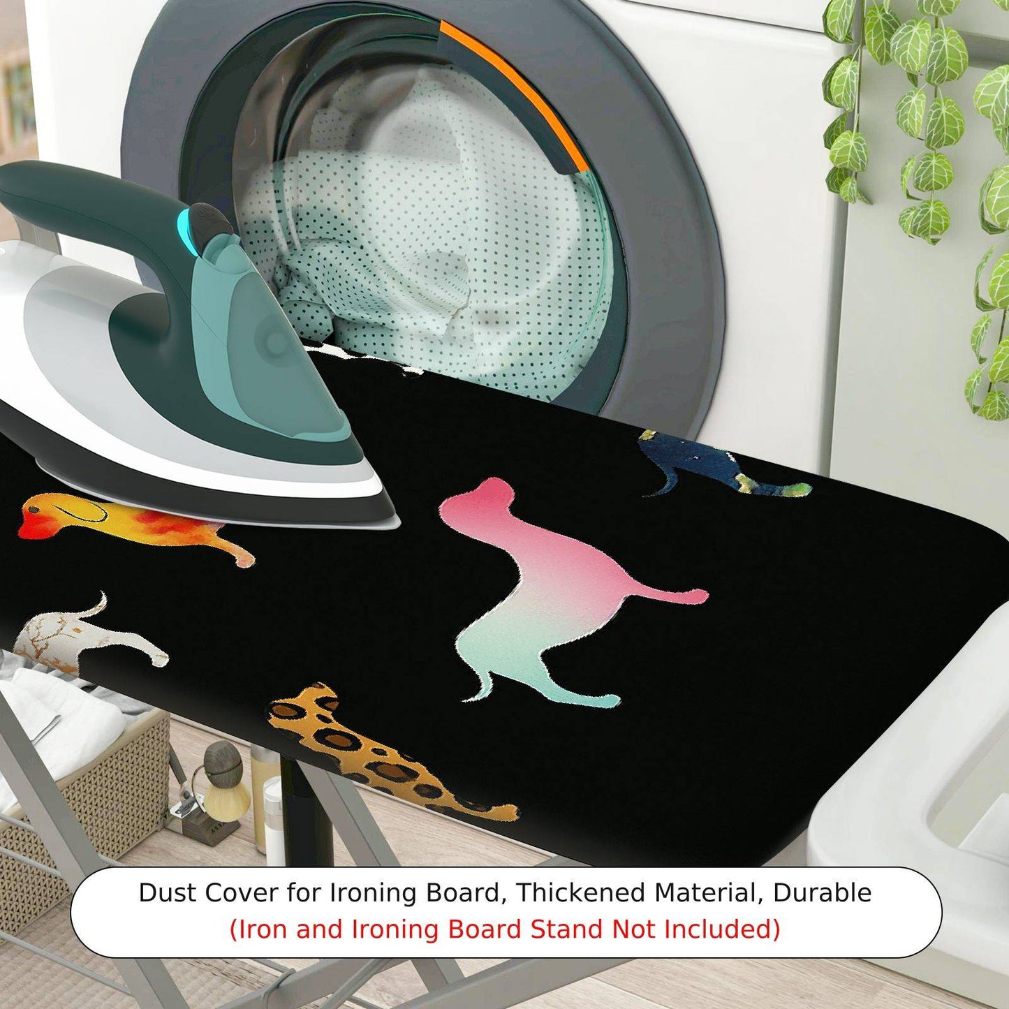 1-Piece Animal Print Colorful Pattern Funky  Ironing Board Cover, Universal Size, Without Board
