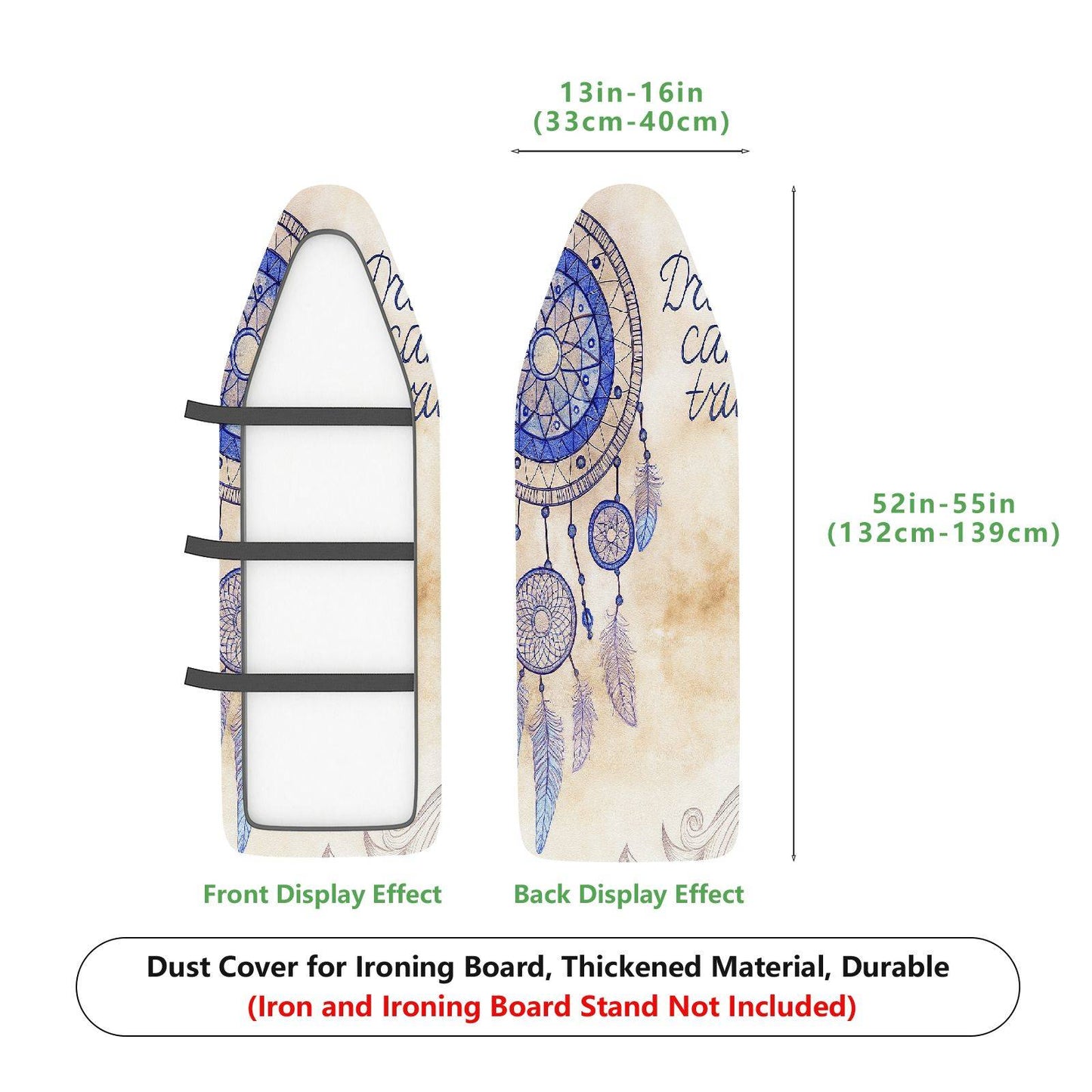 1-Piece Feather Dreamcatcher Beige  Ironing Board Cover, Universal Size, Without Board