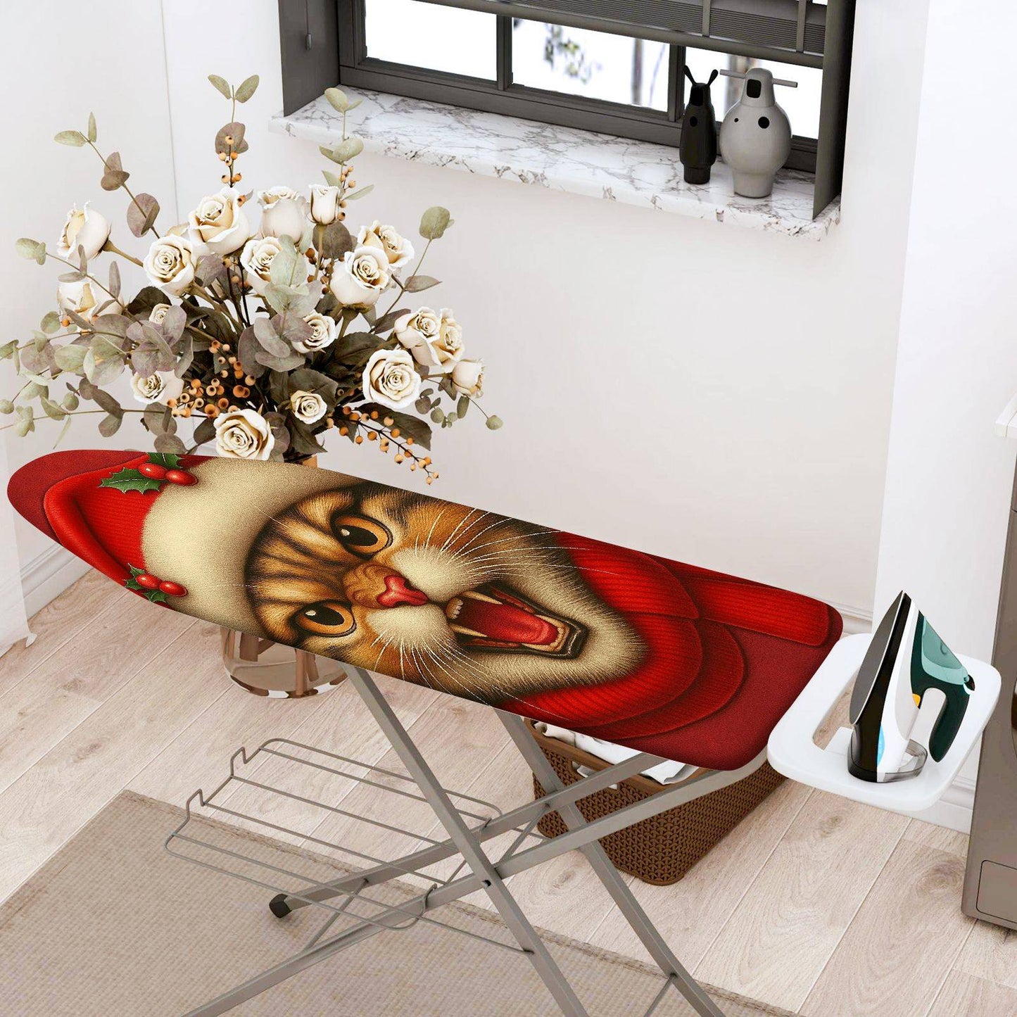 1-Piece Christmas Cat Festive  Ironing Board Cover, Universal Size, Without Board