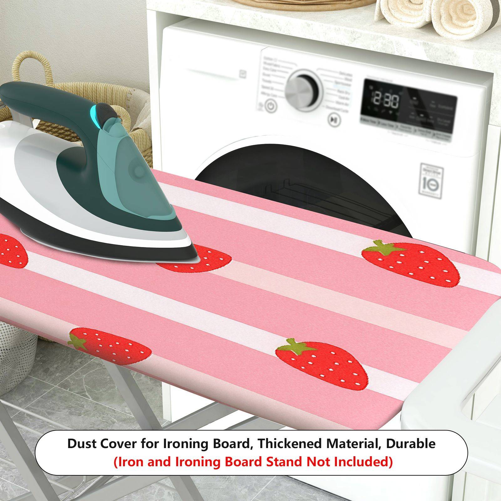 1-Piece Strawberry Fruits Pink  Ironing Board Cover, Universal Size, Without Board