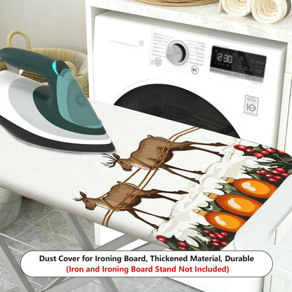 1-Piece Christmas Santa Reindeer Sleigh  Ironing Board Cover, Universal Size, Without Board