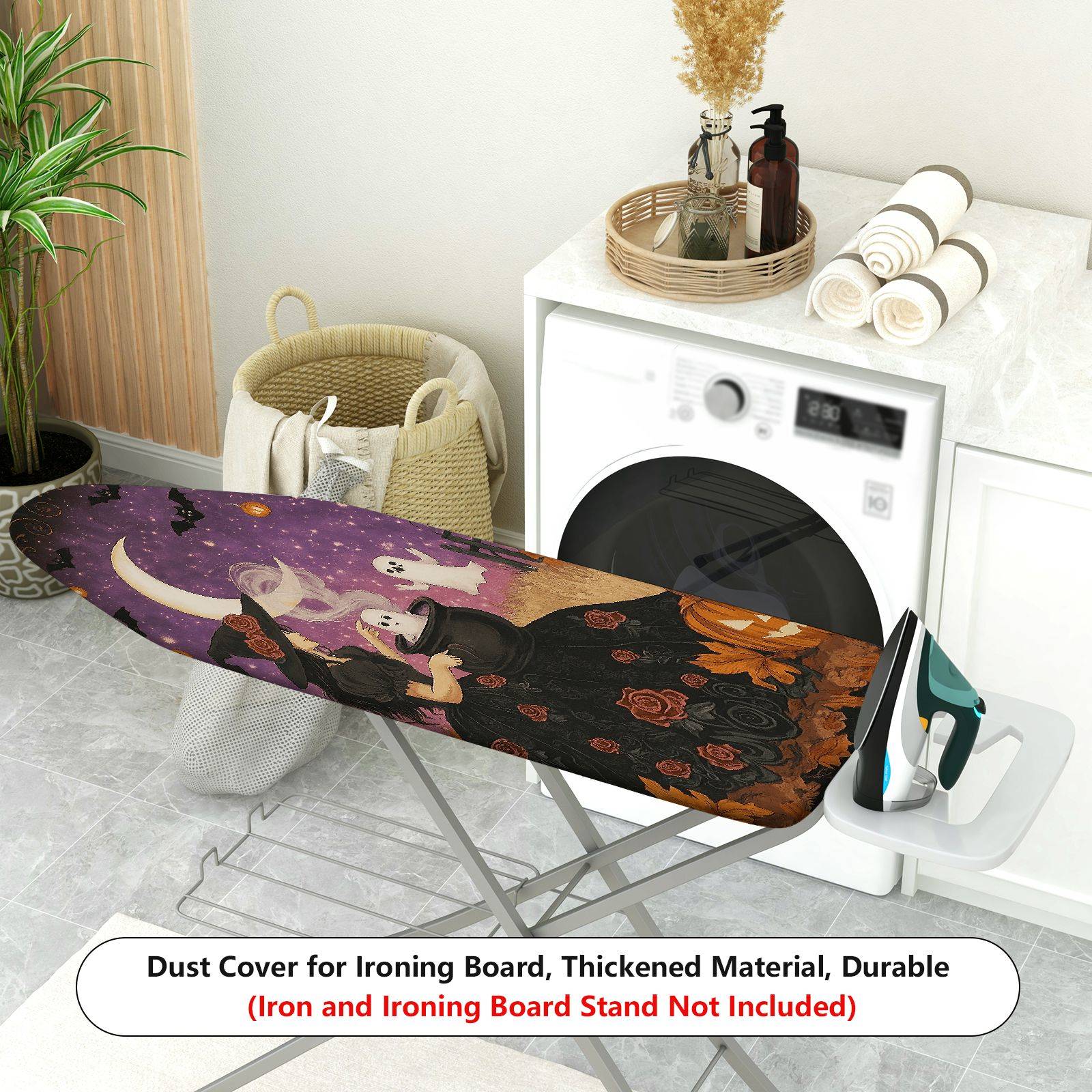 1-Piece Witch Moon Ghost  Ironing Board Cover, Universal Size, Without Board