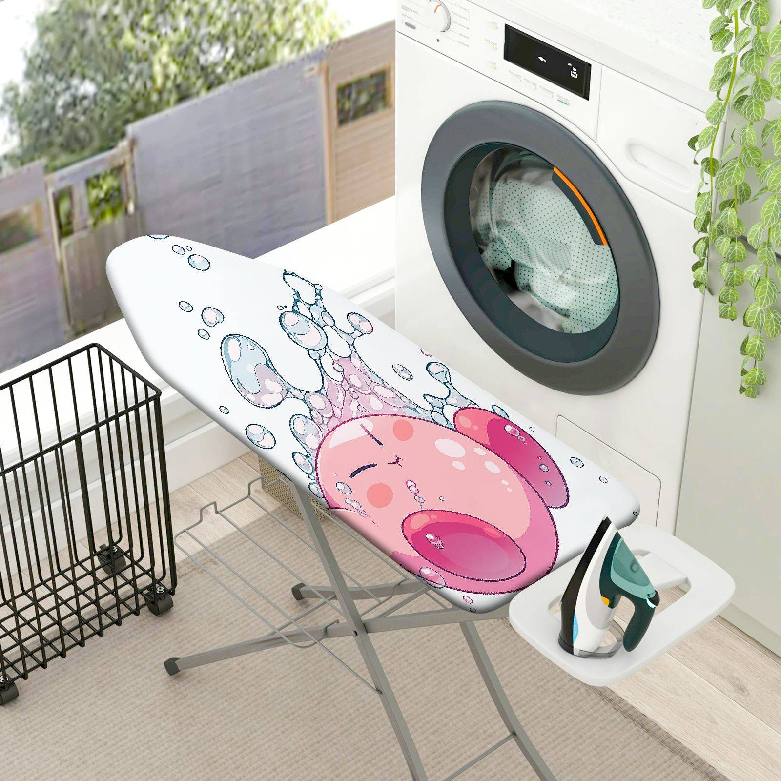 1-Piece Bubbles Cute Pink  Ironing Board Cover, Universal Size, Without Board