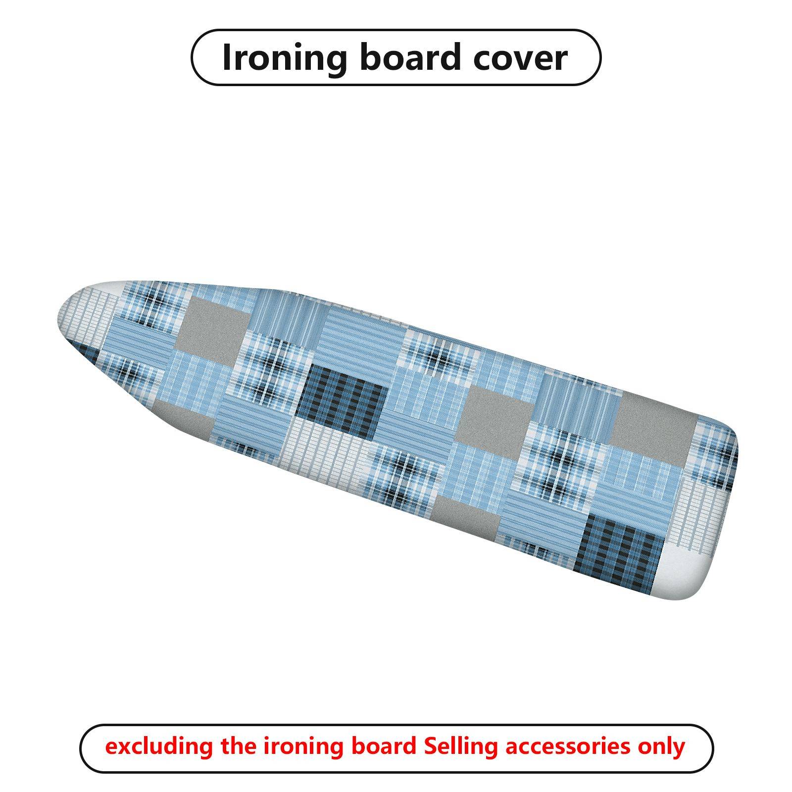 1-Piece Blue Plaid Checkered Pattern  Ironing Board Cover, Universal Size, Without Board