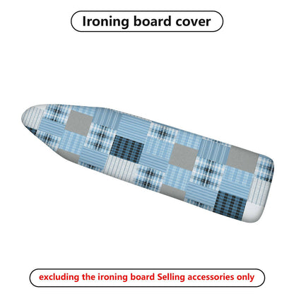 1-Piece Blue Plaid Checkered Pattern  Ironing Board Cover, Universal Size, Without Board