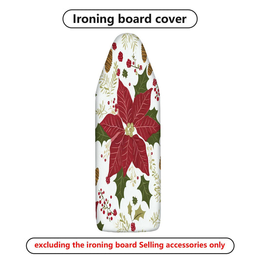 1-Piece Christmas Poinsettia Festive  Ironing Board Cover, Universal Size, Without Board