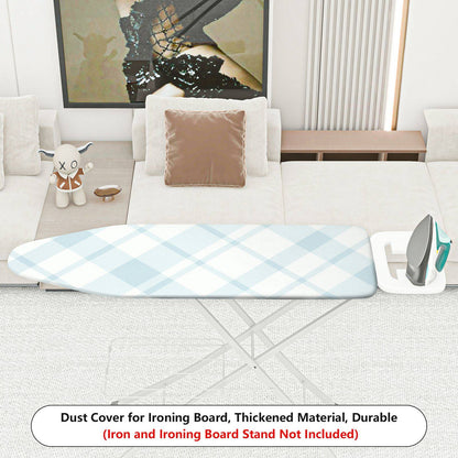 1-Piece Diamond Checkered Blue Plaid Minimalist  Ironing Board Cover, Universal Size, Without Board