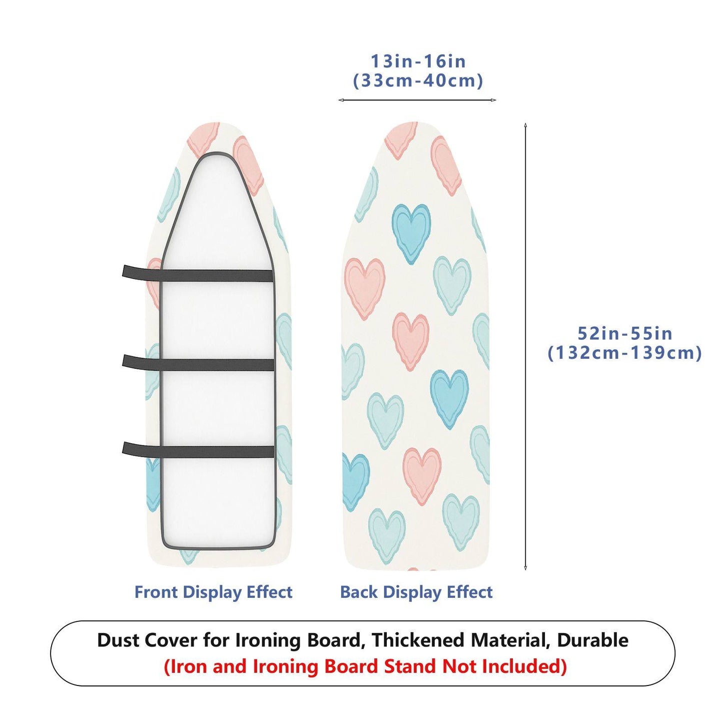 1-Piece Heart Pattern Cute Pastel  Ironing Board Cover, Universal Size, Without Board