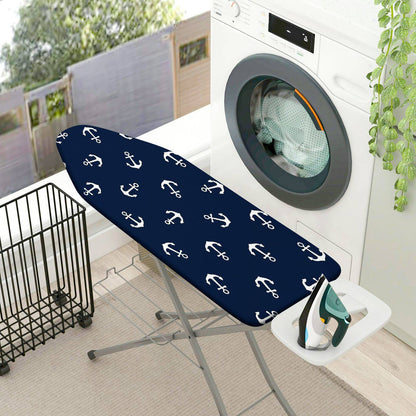 1-Piece Anchor Pattern Nautical Design Dark Blue  Ironing Board Cover, Universal Size, Without Board