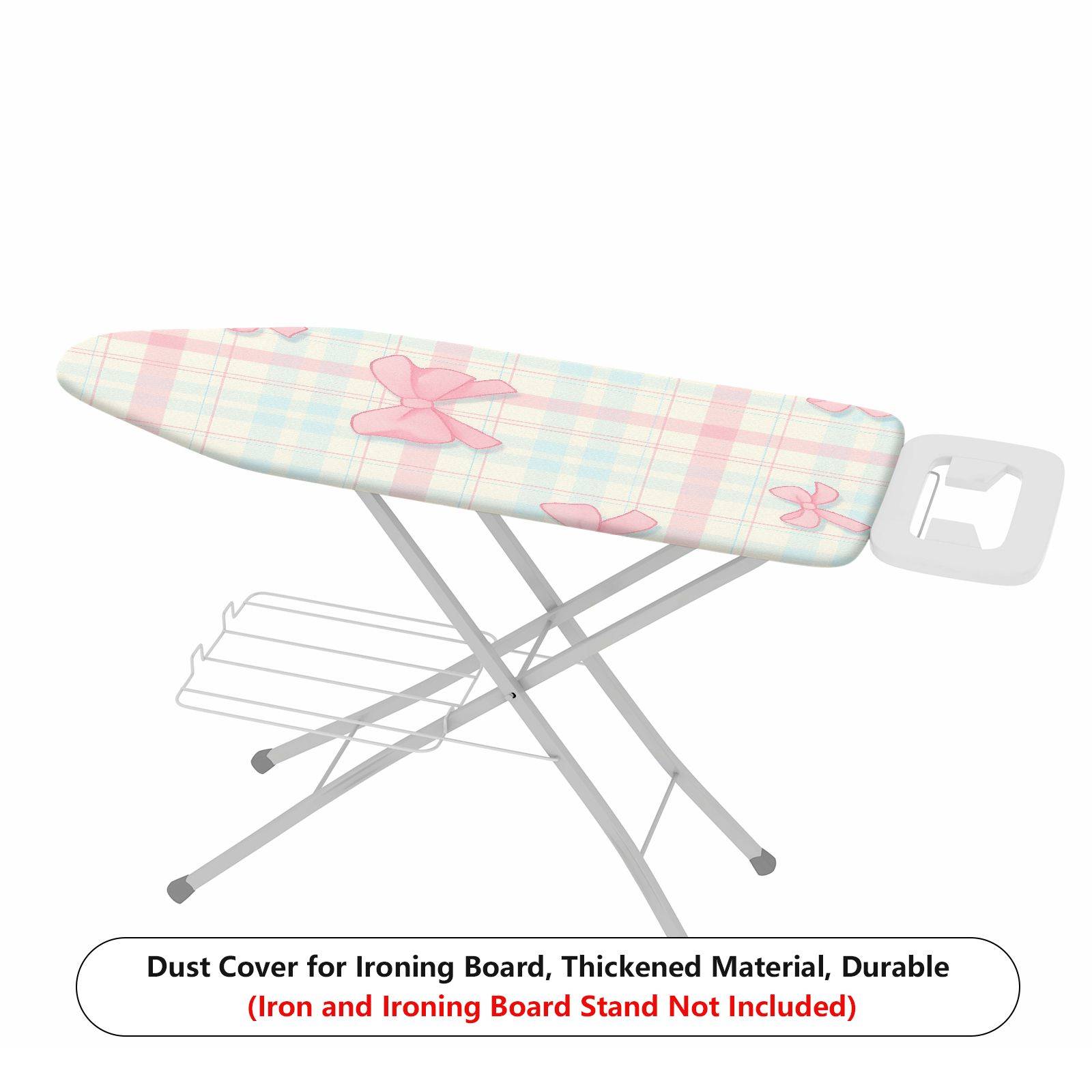 1-Piece Pink Bow Plaid Pattern  Ironing Board Cover, Universal Size, Without Board