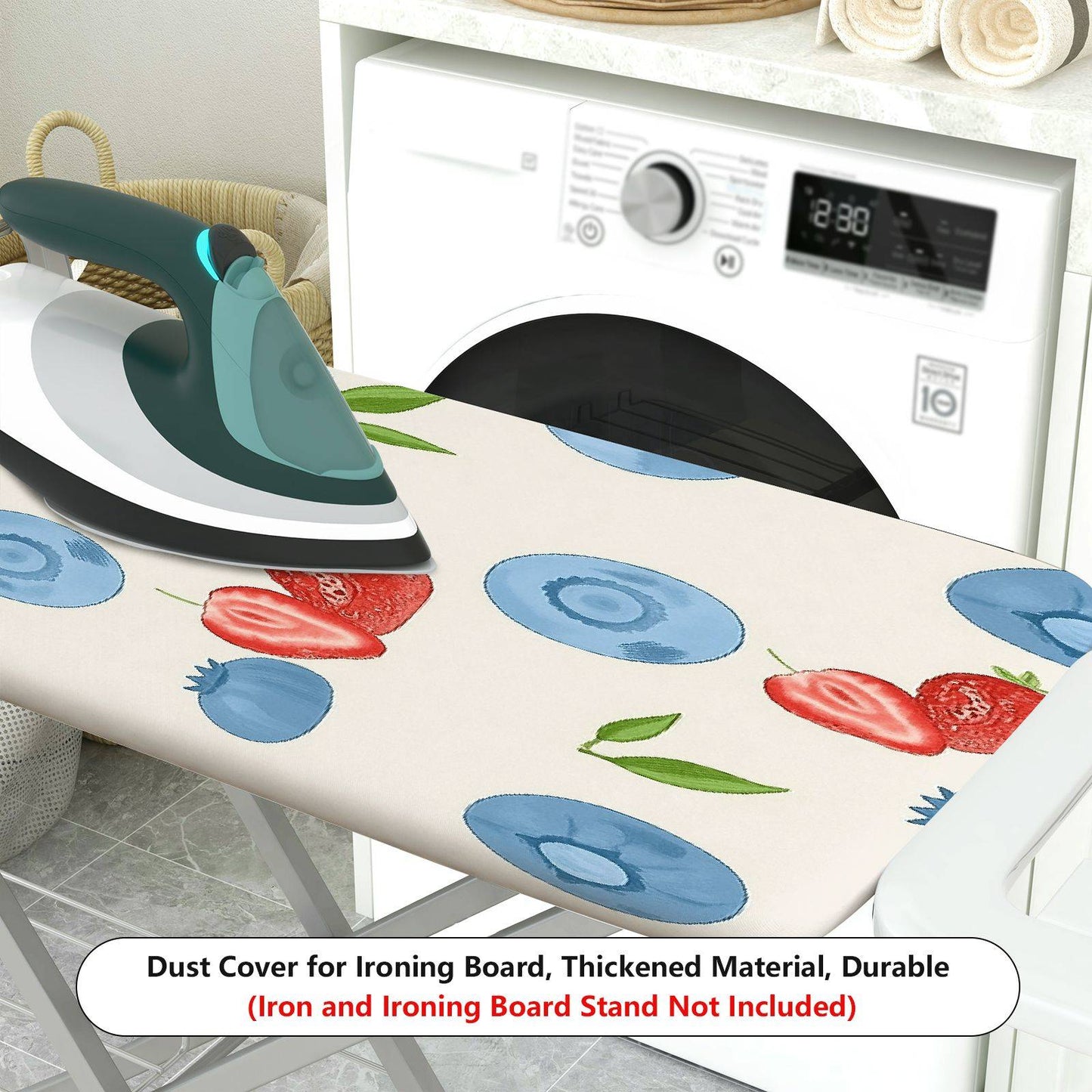 1-Piece Fruits Blueberry Strawberry  Ironing Board Cover, Universal Size, Without Board