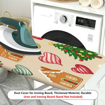 1-Piece Christmas Tree Gingerbread Red Heart  Ironing Board Cover, Universal Size, Without Board