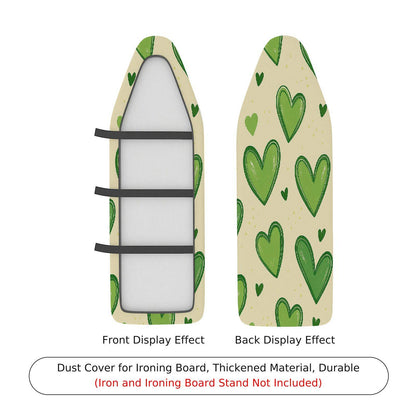 1-Piece Heart Green Beige  Ironing Board Cover, Universal Size, Without Board