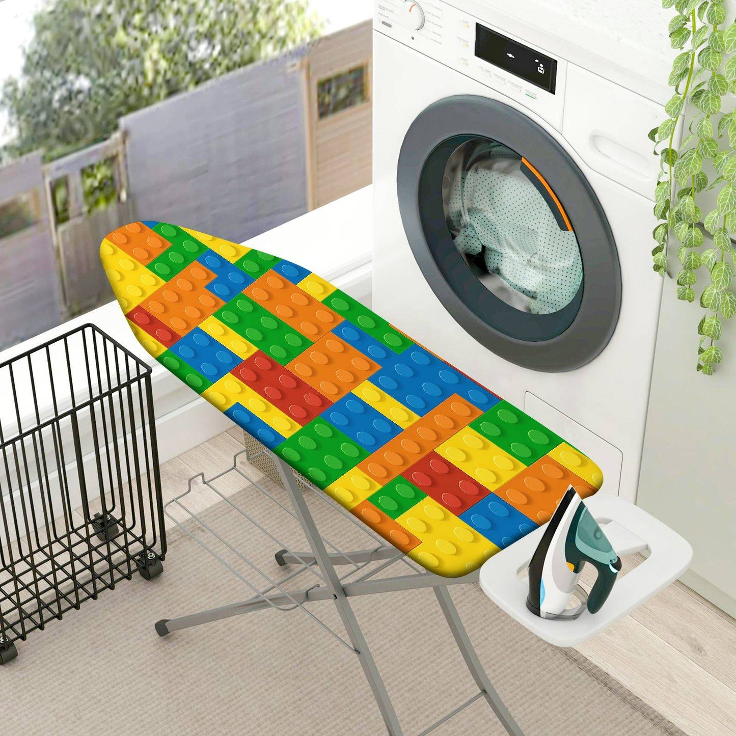 1-Piece Colorful Blocks Pattern Fun  Ironing Board Cover, Universal Size, Without Board