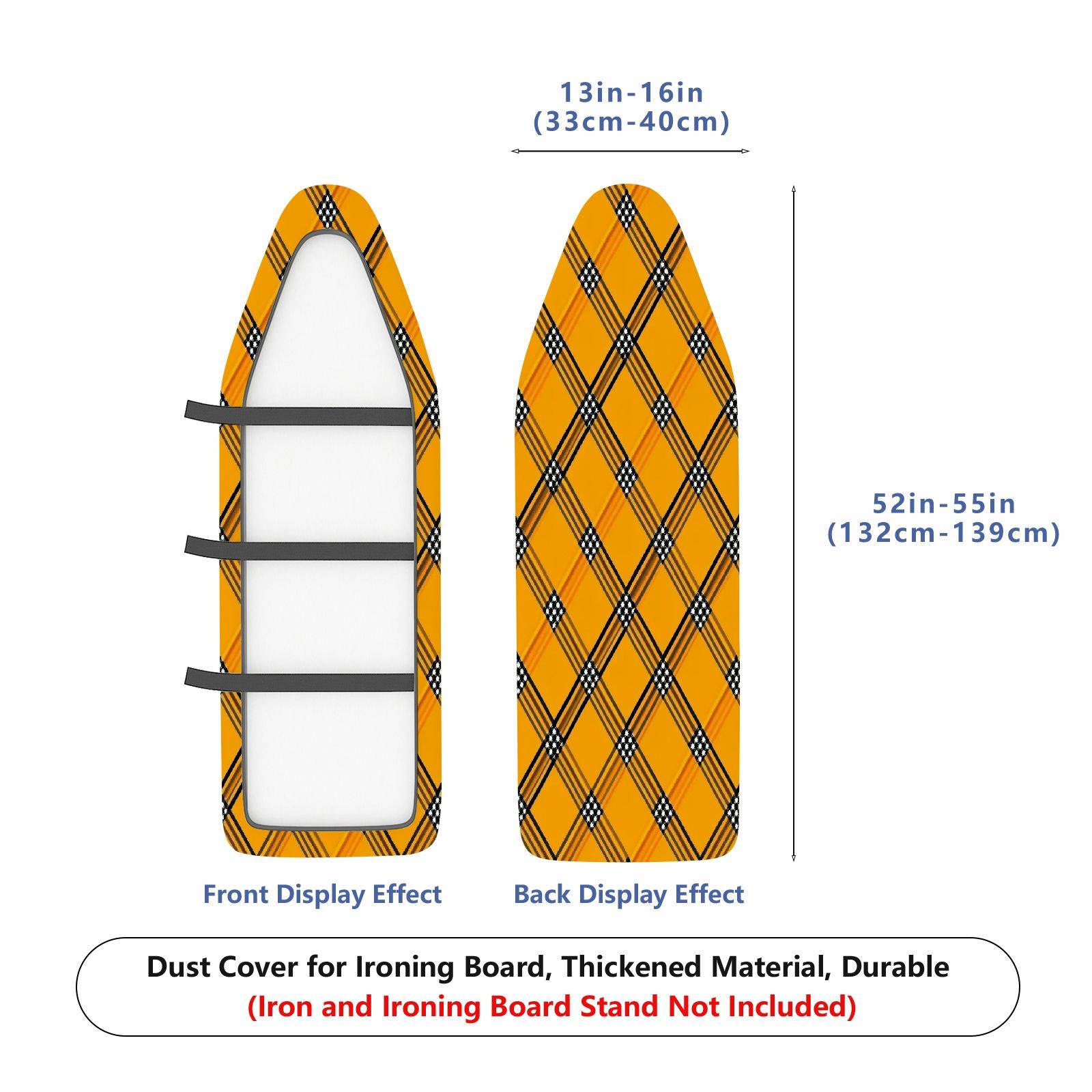 1-Piece Plaid Yellow Pattern  Ironing Board Cover, Universal Size, Without Board